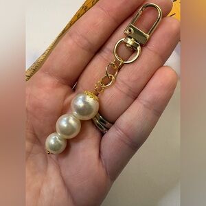 Handmade Upcycled Mini Gold and Pearl Purse Charm